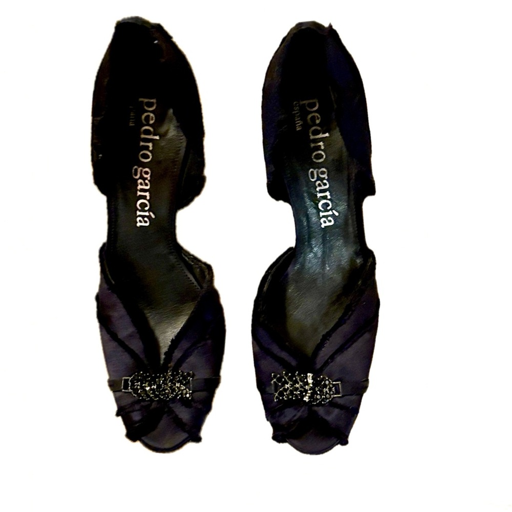 Pedro Garcia Blue Satin Heels